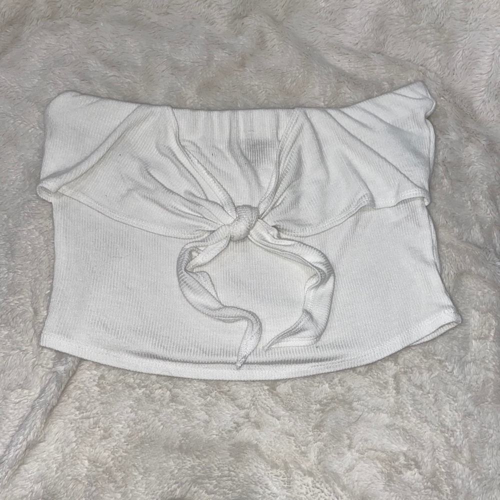 White tube top crop top